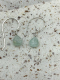Fluorite drop earrings in gold or silver, boho style drop earrings, light green drop, gift for her, anniversay, BFF, gift for mom