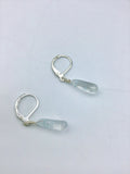 Tiny Aquamarine Earrings, dainty drop Aquamarine Earrings, march birthstone, birthday gift, BFF, mom, gift for her, blue stone,