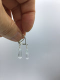 Tiny Aquamarine Earrings, dainty drop Aquamarine Earrings, march birthstone, birthday gift, BFF, mom, gift for her, blue stone,