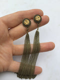 Bronze tassel earrings, gold Druzy, drusy jewelry, resin druses, tassel earrings, bridesmaid earrings, gift for her, statement
