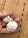 Beach shell earrings in rose gold, gold or silver, beach jewelry, zoom jewelry, summer earrings, boho jewelry, rose gold jewellery,