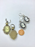 Cameo Earrings, Resin Cameo Earrings