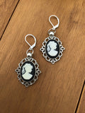 Cameo Earrings, Resin Cameo Earrings