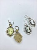 Cameo Earrings, Resin Cameo Earrings