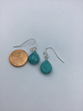 Tiny turquoise tear drop earrings, turquoise earrings, turquoise earrings in silver, gold or rose gold