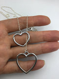 Heart thru a Heart Necklace, Silver Heart Necklace, Mothers Day Gift, Bridal Gift