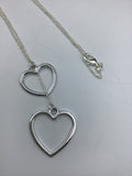 Heart thru a Heart Necklace, Silver Heart Necklace, Mothers Day Gift, Bridal Gift