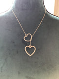Heart thru a Heart Necklace, Silver Heart Necklace, Mothers Day Gift, Bridal Gift