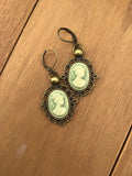 Cameo Earrings, Resin Cameo Earrings