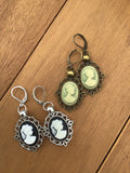 Cameo Earrings, Resin Cameo Earrings