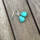 Tiny turquoise tear drop earrings, turquoise earrings, turquoise earrings in silver, gold or rose gold