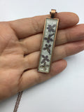 Forget me not, keepsake, enameled long pendant necklace, perfect one of a kind keepsake perfect for gift for her