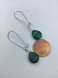 Malachite Earrings, malachite and silver earrings, for her, boho jewelry