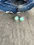 Birthstone gift Turquoise earrings Rose Gold Stud Earrings, Turquoise Earrings, Rose Gold Stud Earrings, Bridesmaid gift, boho