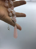 Rose quartz, fantasy, princess, necklace, in silver, great gift idea,