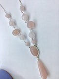 Rose quartz, fantasy, princess, necklace, in silver, great gift idea,