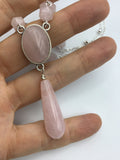 Rose quartz, fantasy, princess, necklace, in silver, great gift idea,