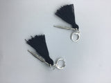 Tassel and feather earrings, hippie, boho style, red, white, or black tassels,