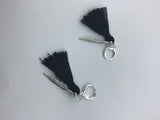 Tassel and feather earrings, hippie, boho style, red, white, or black tassels,