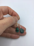 Malachite Earrings, malachite and silver earrings, for her, boho jewelry