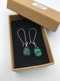 Malachite Earrings, malachite and silver earrings, for her, boho jewelry