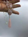 Rose quartz, fantasy, princess, necklace, in silver, great gift idea,