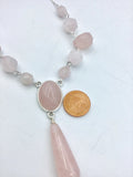 Rose quartz, fantasy, princess, necklace, in silver, great gift idea,