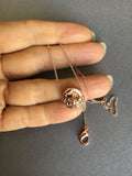 Rose gold coin necklace, rose gold lion necklace