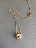 Rose gold coin necklace, rose gold lion necklace