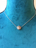 Rose gold coin necklace, rose gold lion necklace