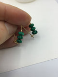 Malachite safety pin earrings in gold, silver or rose gold