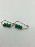 Malachite safety pin earrings in gold, silver or rose gold