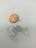 Raw moonstone safety pin earrings in gold, silver or rose gold