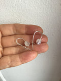 Raw moonstone safety pin earrings in gold, silver or rose gold