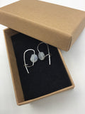 Raw moonstone safety pin earrings in gold, silver or rose gold