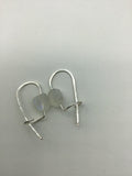 Raw moonstone safety pin earrings in gold, silver or rose gold