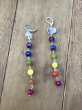 Chakra stone bracelet, amethyst, garnet, peridot, lapis lazuli, jade, orange agate, clear quartz, healing stone bracelet yoga jewelry,