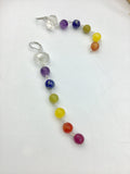 Chakra stone bracelet, amethyst, garnet, peridot, lapis lazuli, jade, orange agate, clear quartz, healing stone bracelet yoga jewelry,