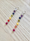 Chakra stone bracelet, amethyst, garnet, peridot, lapis lazuli, jade, orange agate, clear quartz, healing stone bracelet yoga jewelry,