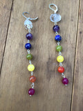 Chakra stone bracelet, amethyst, garnet, peridot, lapis lazuli, jade, orange agate, clear quartz, healing stone bracelet yoga jewelry,