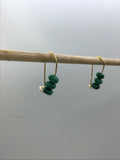 Malachite safety pin earrings in gold, silver or rose gold