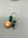Malachite safety pin earrings in gold, silver or rose gold