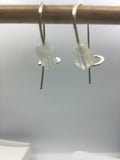 Raw moonstone safety pin earrings in gold, silver or rose gold
