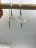 Raw moonstone safety pin earrings in gold, silver or rose gold