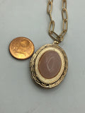 Rose quartz Locket, Labradorite locket, Oval Silver or Gold Locket with Rose quartz or labradorite