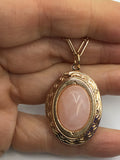 Rose quartz Locket, Labradorite locket, Oval Silver or Gold Locket with Rose quartz or labradorite