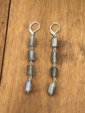 Labradorite earrings in rosegold, gold or silver