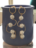 Long gold and Pearl earrings