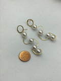 Long gold and Pearl earrings