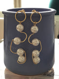 Long gold and Pearl earrings